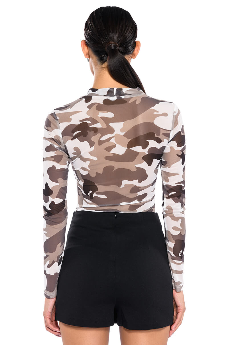 FIND ME CAMO MESH BODYSUIT