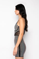FIRST PLACE RHINESTONE MINI DRESS