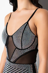 FIRST PLACE RHINESTONE MINI DRESS