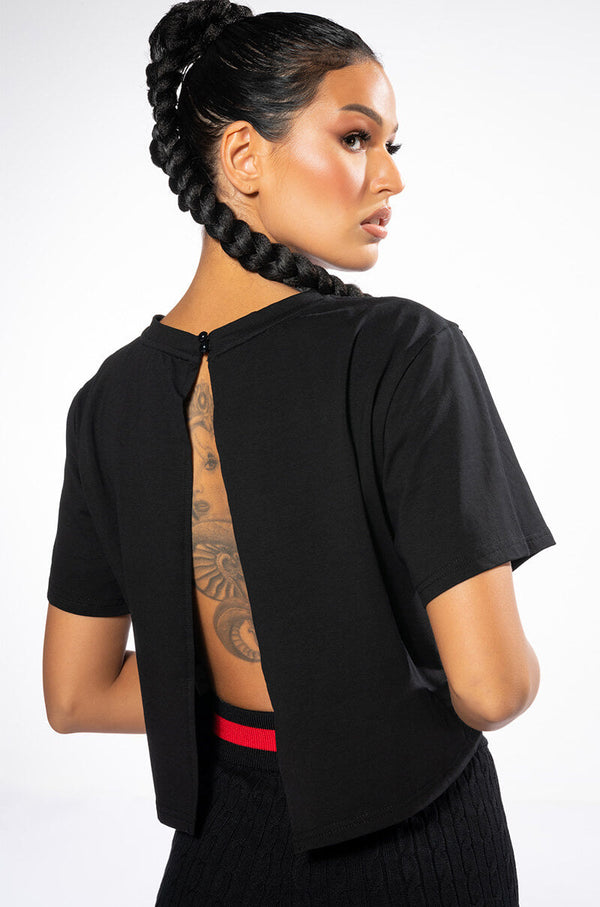 FLAUNT IT OPEN BACK T SHIRT