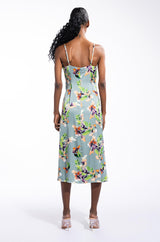 FLORAL PICTURE OF CLASS SATIN SLIP DRESS