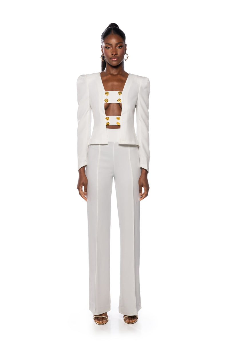 FLORENCE STRUCTURED BLOUSE IN WHITE