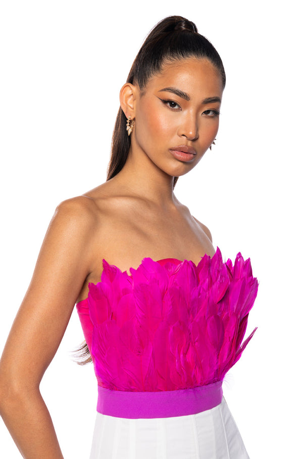 FLY AWAY FEATHER TUBE TOP