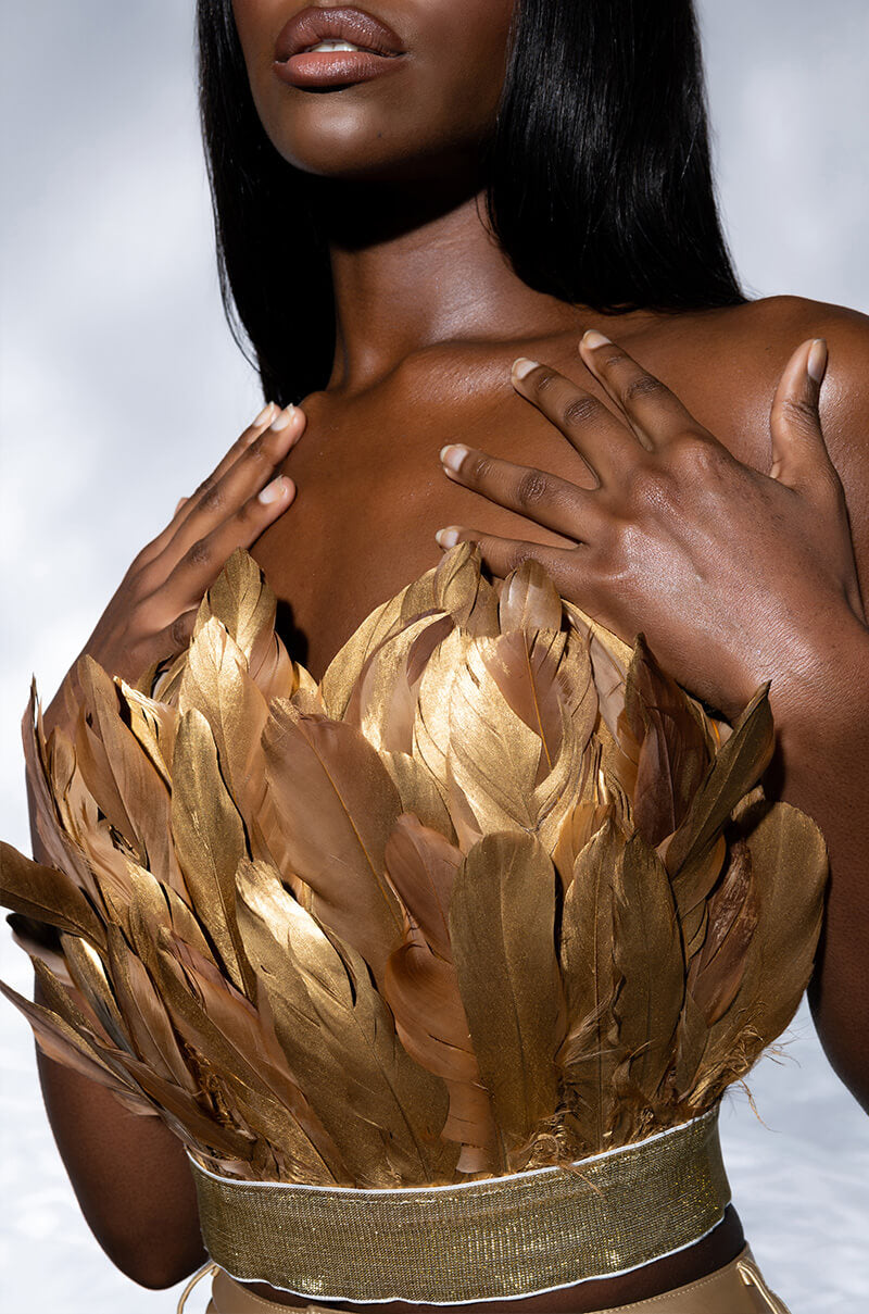 FLY AWAY FEATHER TUBE TOP