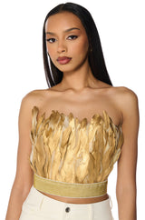 FLY AWAY FEATHER TUBE TOP