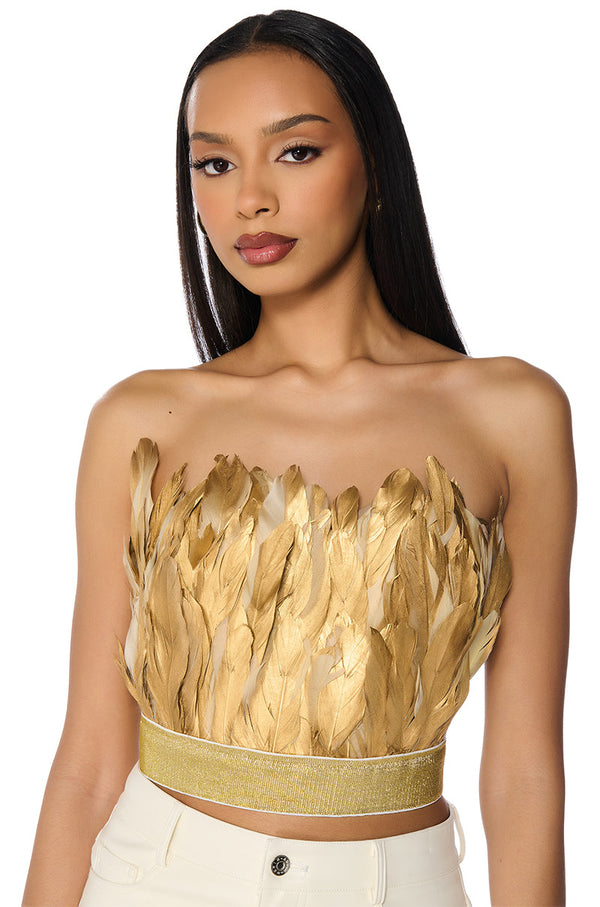 FLY AWAY FEATHER TUBE TOP