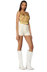 FLY AWAY FEATHER TUBE TOP