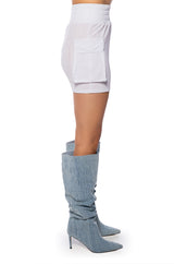 FOLLOW ME ADJUSTABLE DOUBLE MESH CARGO SKIRT