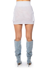 FOLLOW ME ADJUSTABLE DOUBLE MESH CARGO SKIRT