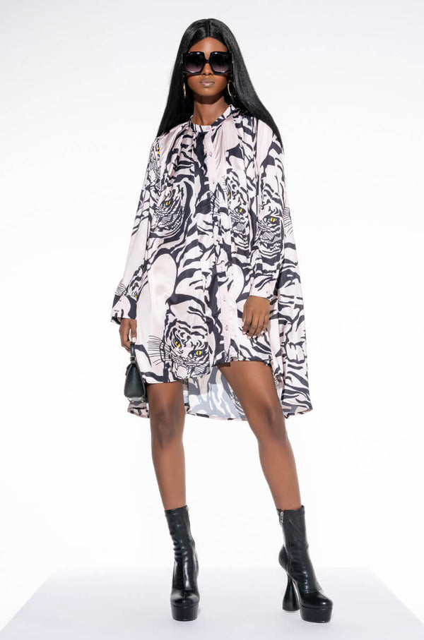 FOLLOW MY LEAD BUTTON UP DRESS