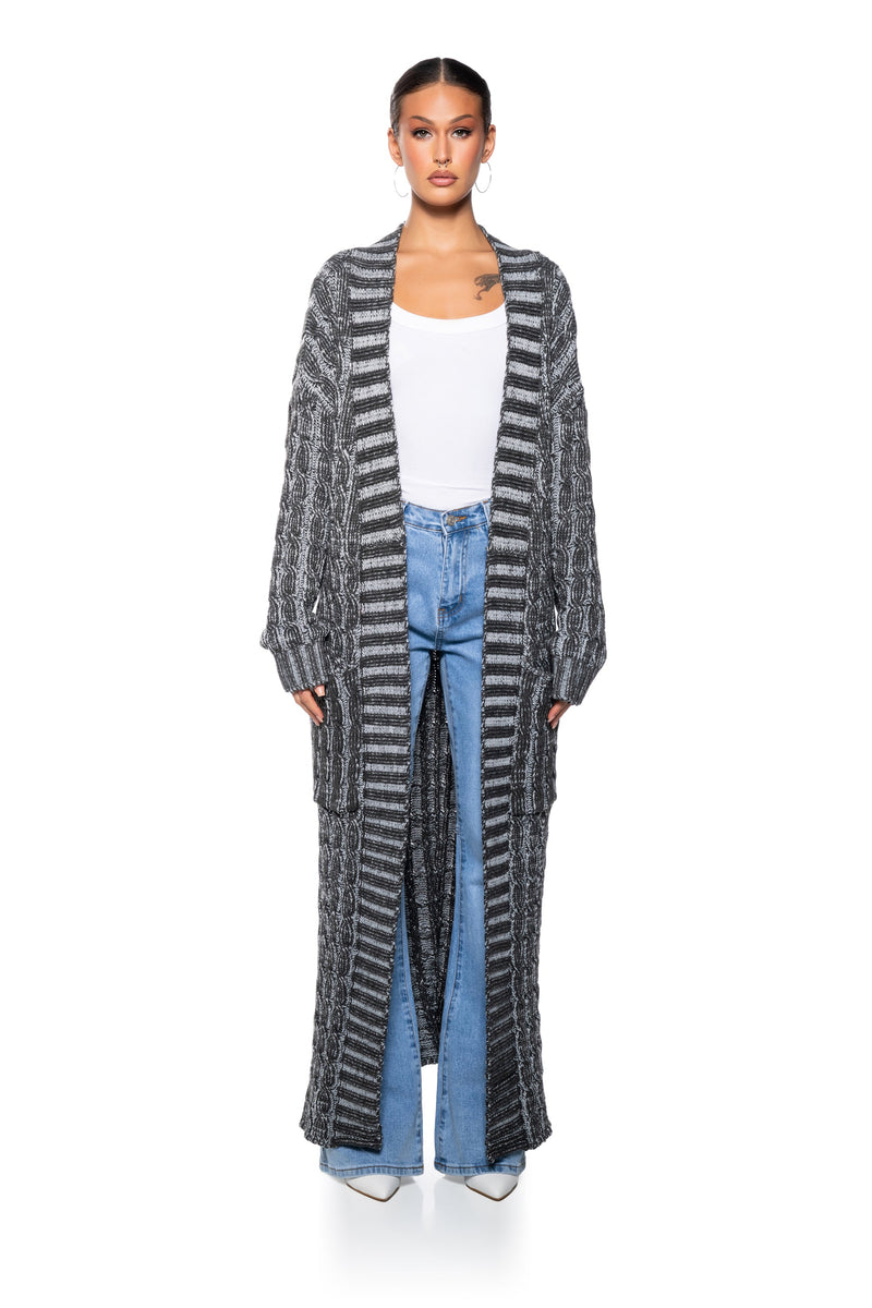 FOR THE LONG NIGHTS KNIT EXTRA LONG CARDIGAN