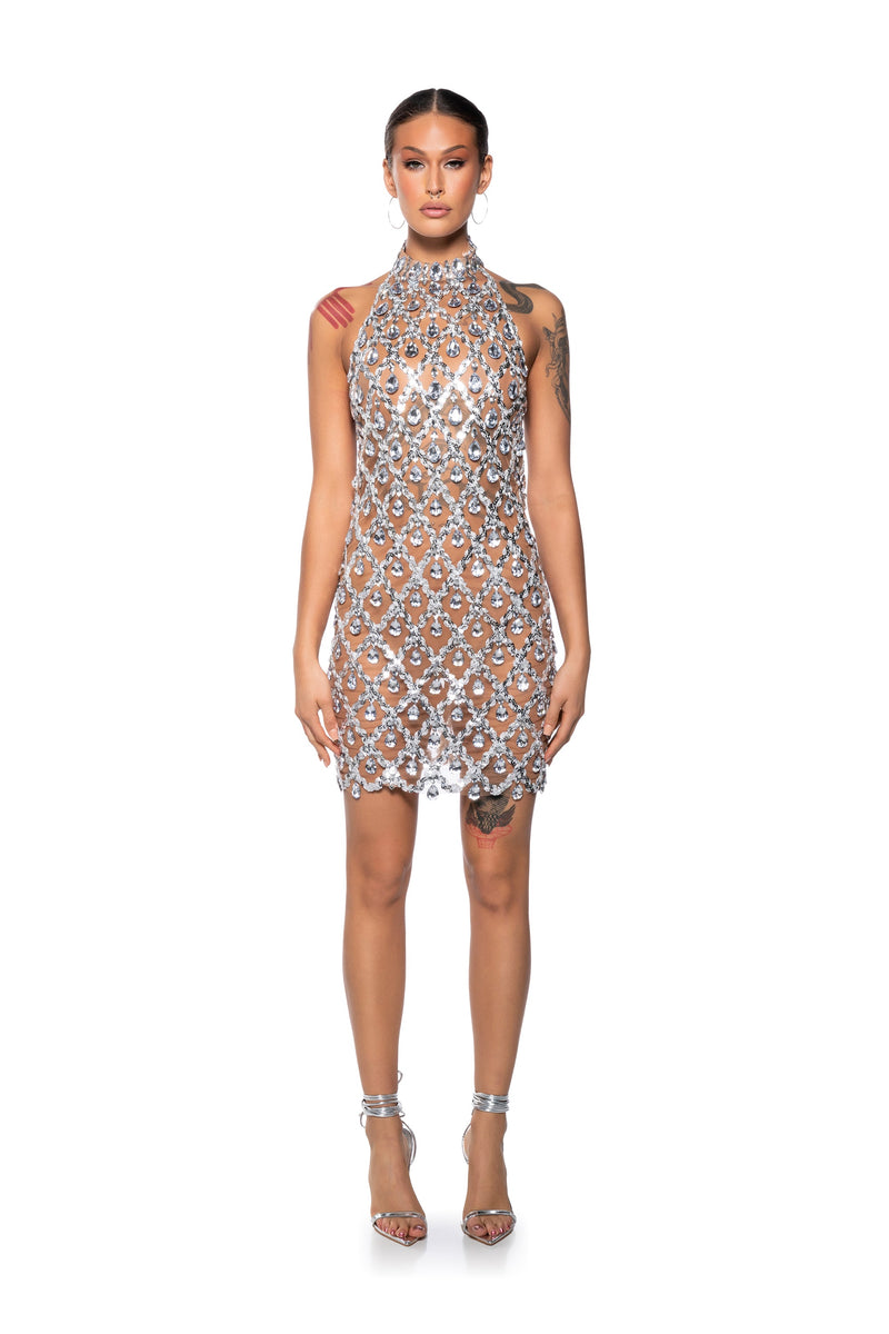 FOR THE LONG RUN EMBELLISHED MINI DRESS