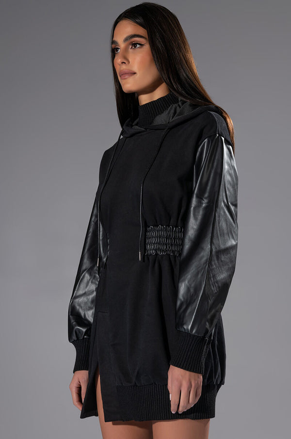FOREVER YOUNG HOODED MINI DRESS