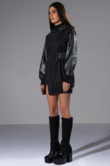FOREVER YOUNG HOODED MINI DRESS