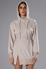 FOREVER YOUNG HOODED MINI DRESS