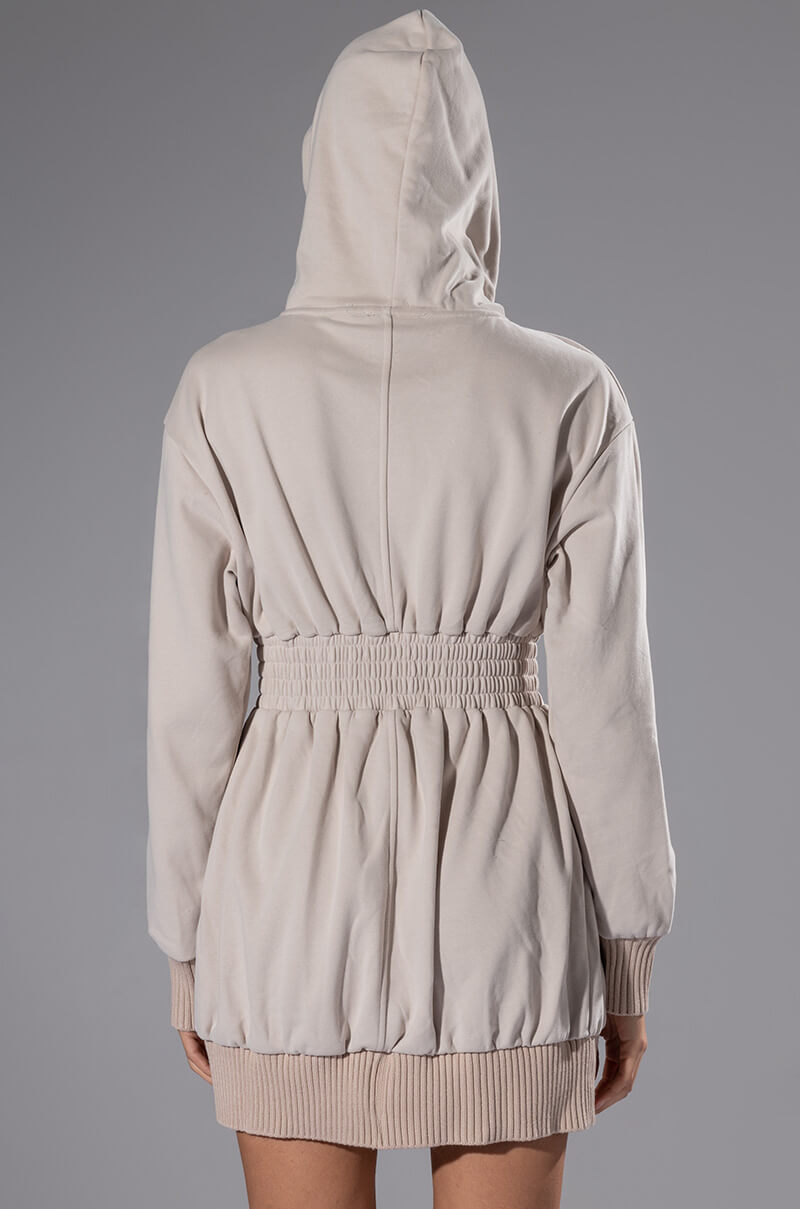 FOREVER YOUNG HOODED MINI DRESS