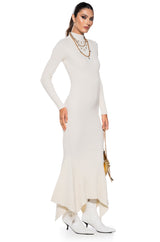 FORGET ME NOT LONG SLEEVE MOCK NECK MIDI DRESS