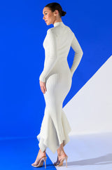 FORGET ME NOT LONG SLEEVE MOCK NECK MIDI DRESS