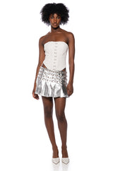 FREE SPIRIT STRUCTURED CORSET TOP IN WHITE