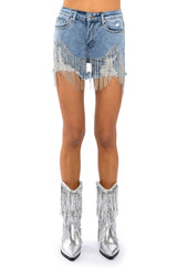 FRESH OUT THE RUNWAY RHINESTONE DENIM SHORT