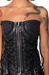 FREYA COATED DENIM CORSET