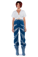 FRINGE HEM SHORT SLEEVE TSHIRT