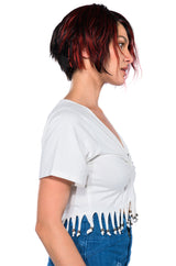 FRINGE HEM SHORT SLEEVE TSHIRT