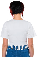 FRINGE HEM SHORT SLEEVE TSHIRT