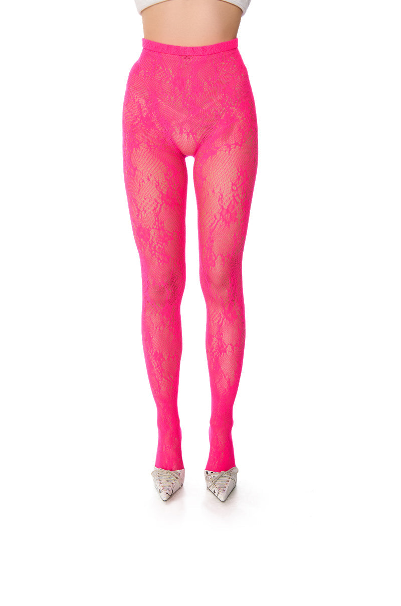 FUSCHIA ALL OVER LACE TIGHT
