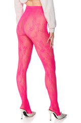 FUSCHIA ALL OVER LACE TIGHT