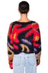 FULL OF CONFIDENCE CROPPED FUZZY SWEATER