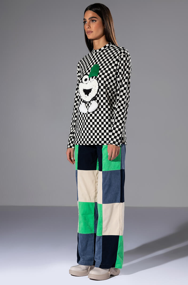 FUN TIMES CHECKERED TOP