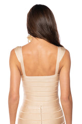 GAIA BANDAGE CAP SLEEVE TOP IN IVORY
