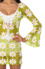 GARDEN ANGEL CROCHET MINI DRESS