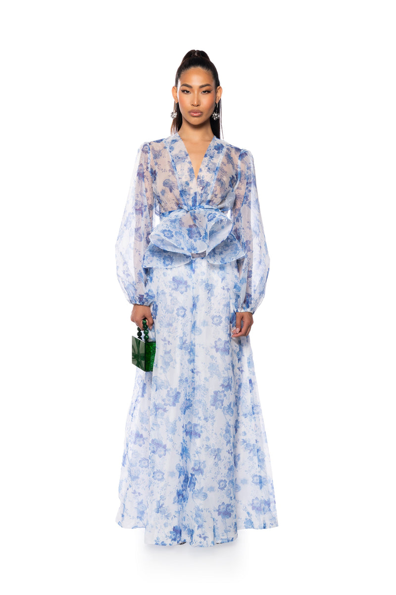 GARDENIA CHIFFON TIE FRONT BLOUSE