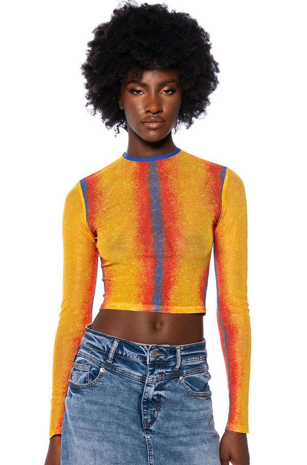 GAZING AT THE SUNSET SLEEVELESS MESH BODYSUIT