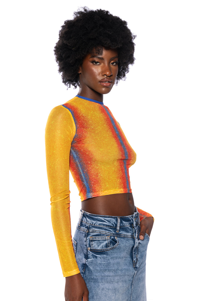 GAZING AT THE SUNSET SLEEVELESS MESH BODYSUIT