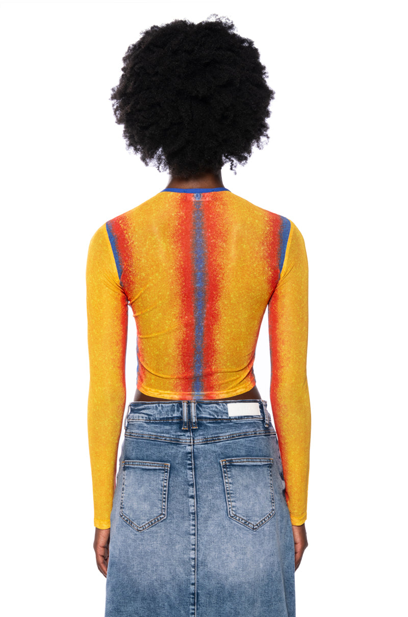 GAZING AT THE SUNSET SLEEVELESS MESH BODYSUIT