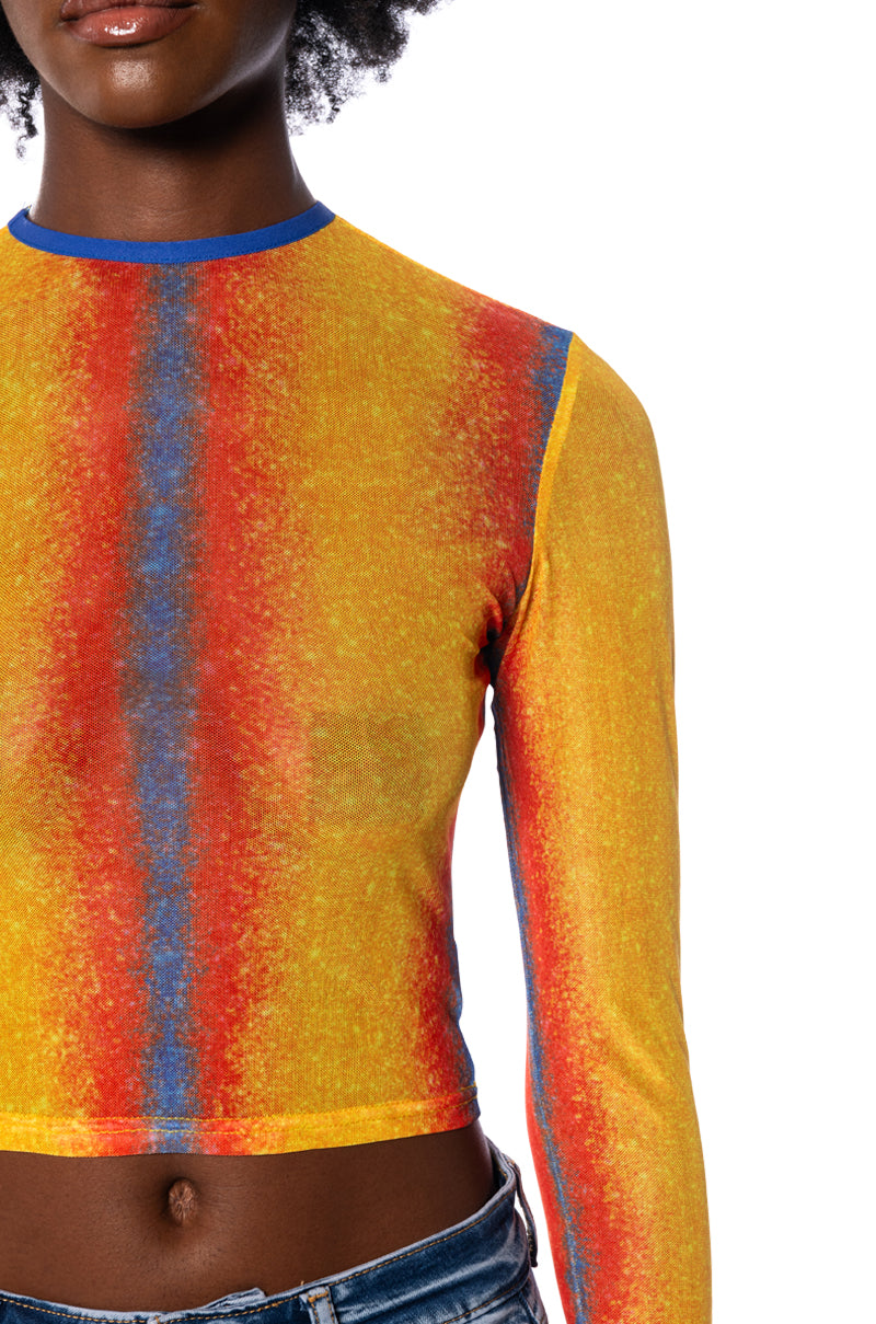 GAZING AT THE SUNSET SLEEVELESS MESH BODYSUIT