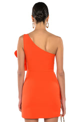 GEMMA FLORAL DETAIL ONE SHOULDER MINI DRESS