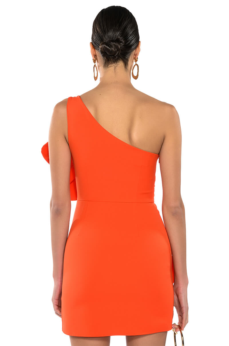 GEMMA FLORAL DETAIL ONE SHOULDER MINI DRESS
