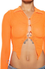 GEMMA KEYHOLE LONG SLEEVE SHIRT