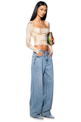 GEO METALLIC SQUARE NECK TOP