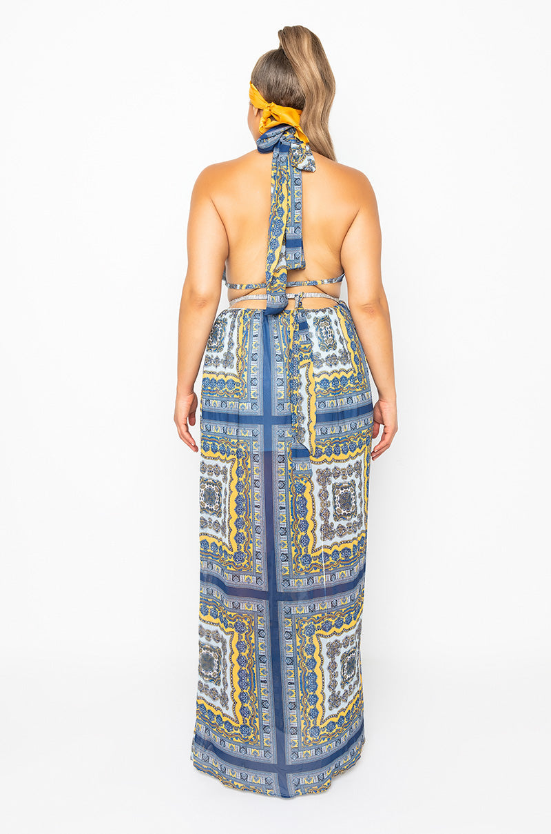 GET IN TO GROOVE PAISLEY MAXI DRESS