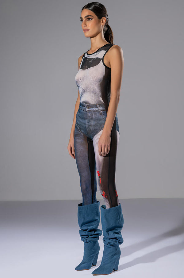 GHOSTING YOU SLEEVELESS CATSUIT