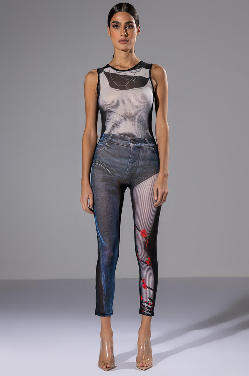 GHOSTING YOU SLEEVELESS CATSUIT