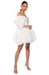 GIA OFF THE SHOULDER PUFF SLEEVE MINI DRESS