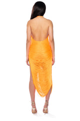 GIANINA FRINGED COWL NECK MAXI DRESS