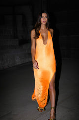 GIANINA FRINGED COWL NECK MAXI DRESS