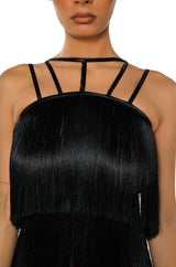 GIGGLE WATERS MAXI FRINGE LAYERED DRESS